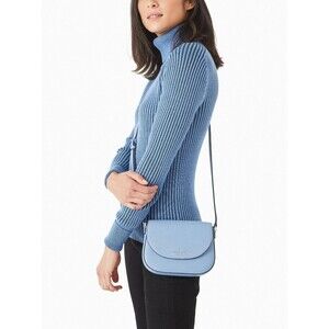 Kate Spade Leila Mini Flap Crossbody Polished Blue Leather